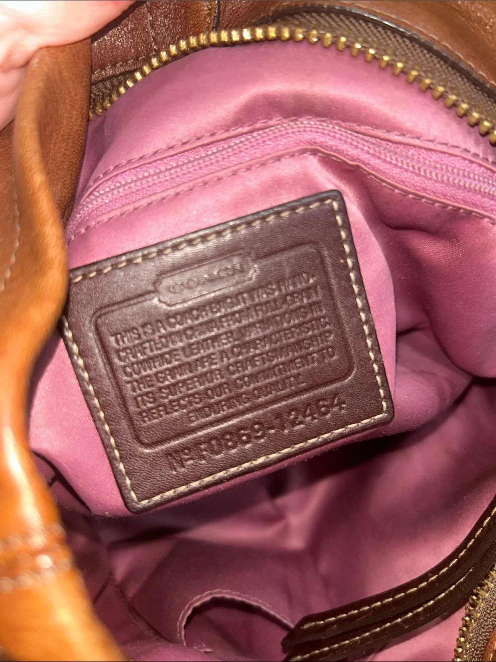 sold Coach Y2K Brown Leather Hamptons Shoulder Tote Bag with Gold Hardware